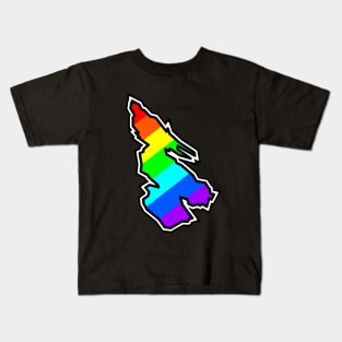 Salt Spring Island - Colourful Rainbow Silhouette - Gulf Islands Gift - Salt Spring Island Kids T-Shirt